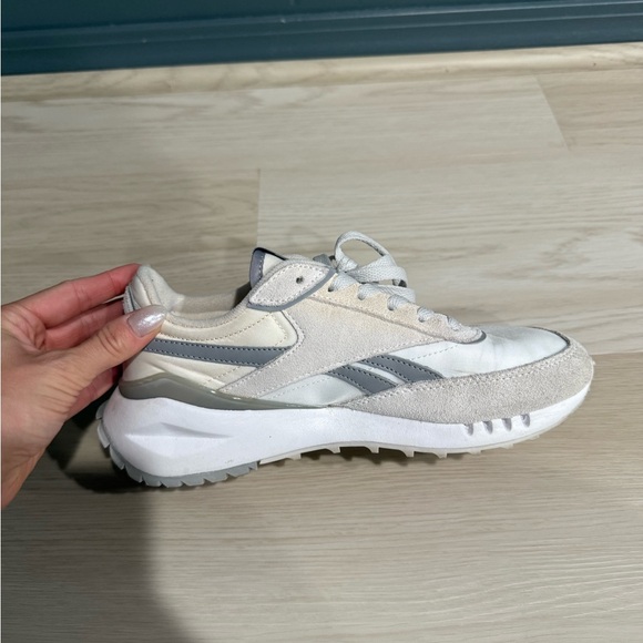 Reebok Beige and White Suede-Trim Low Top Sneakers - Picture 2 of 10
